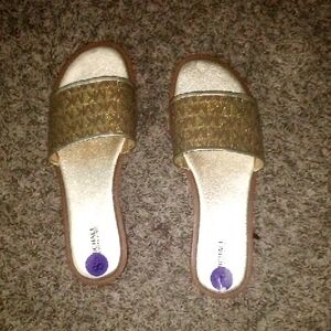 Michael Kors Gold Slide Sandals